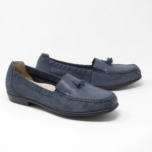 SAS Womens Hope Slip On Loafers 9M Blue Leather Tassel Comfort Walking Shoes